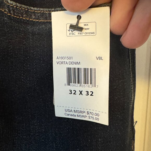 Volcom Vorta Slim Straight Jeans Dark Navy size 32x32 - Picture 6 of 6